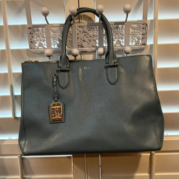 Saffiano satchel ralph clearance lauren